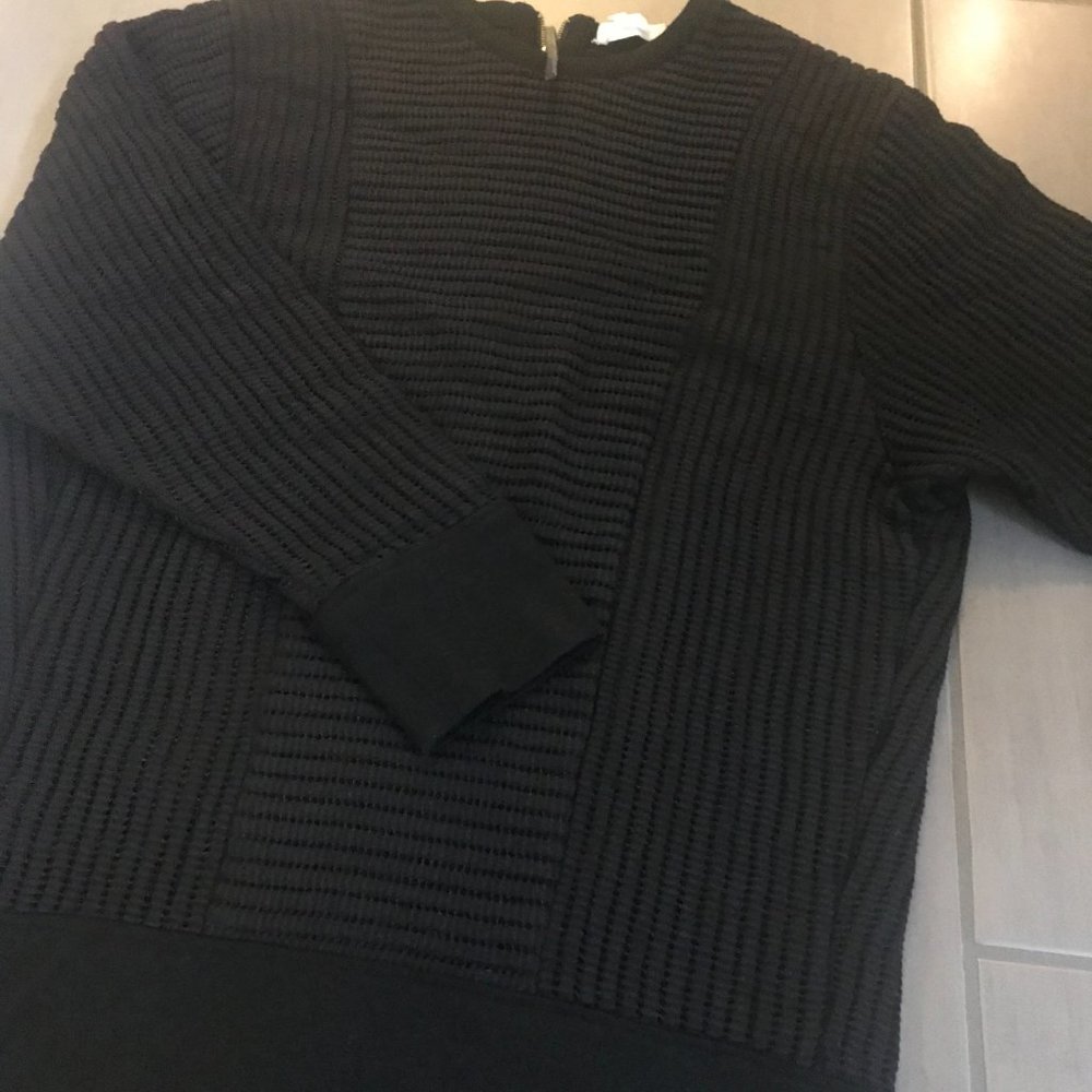 NWOT Helmut Lang Black Textured Pullover Batwing Sweater